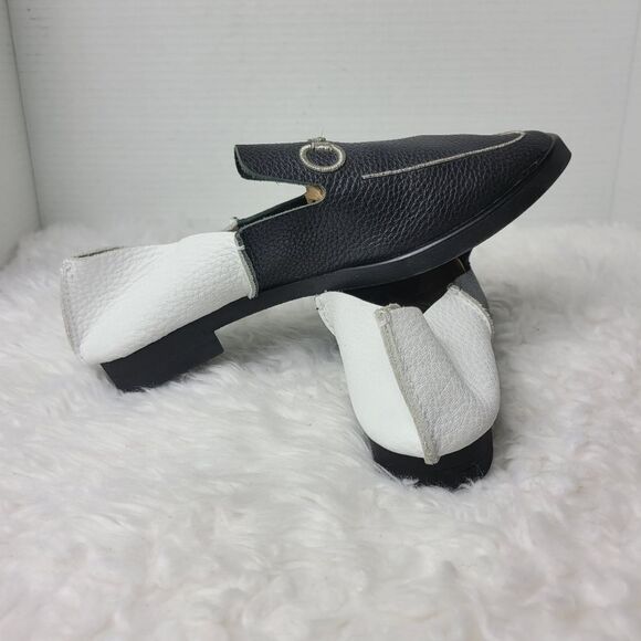 U-Dot By Takumi Inomata Womens Loafers Size 6 Black And White Soft Cow Leather - Picture 5 of 10